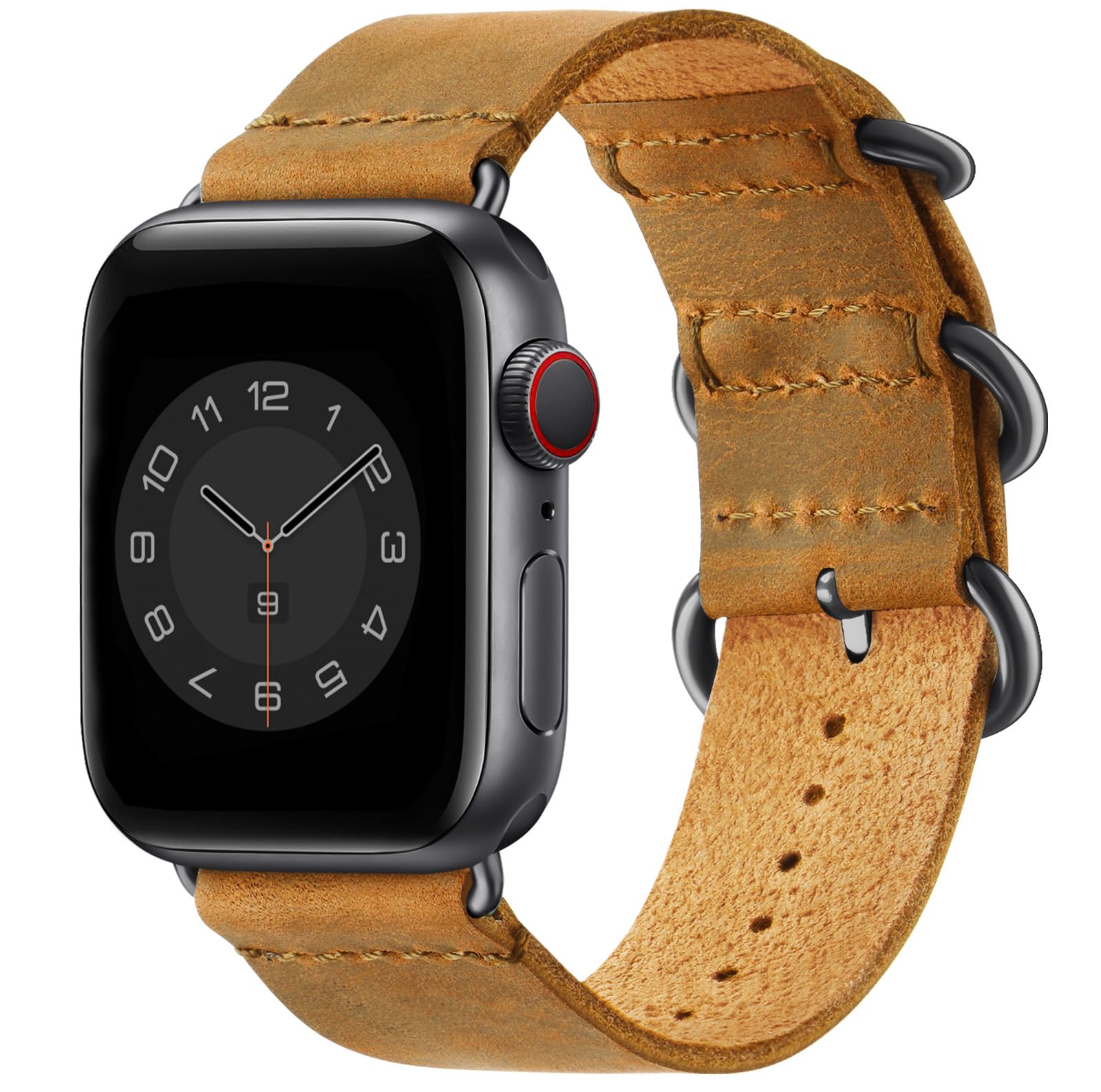Vintage Leather Bands Compatible with Apple Watch Band 38mm 40mm 41mm 42mm 44mm 45mm 46mm 49mm, Genuine Leather Retro Strap Compatible for Men Women iWatch Ultra SE Series 11/10/9/8/7/6/5/4/3/2/1