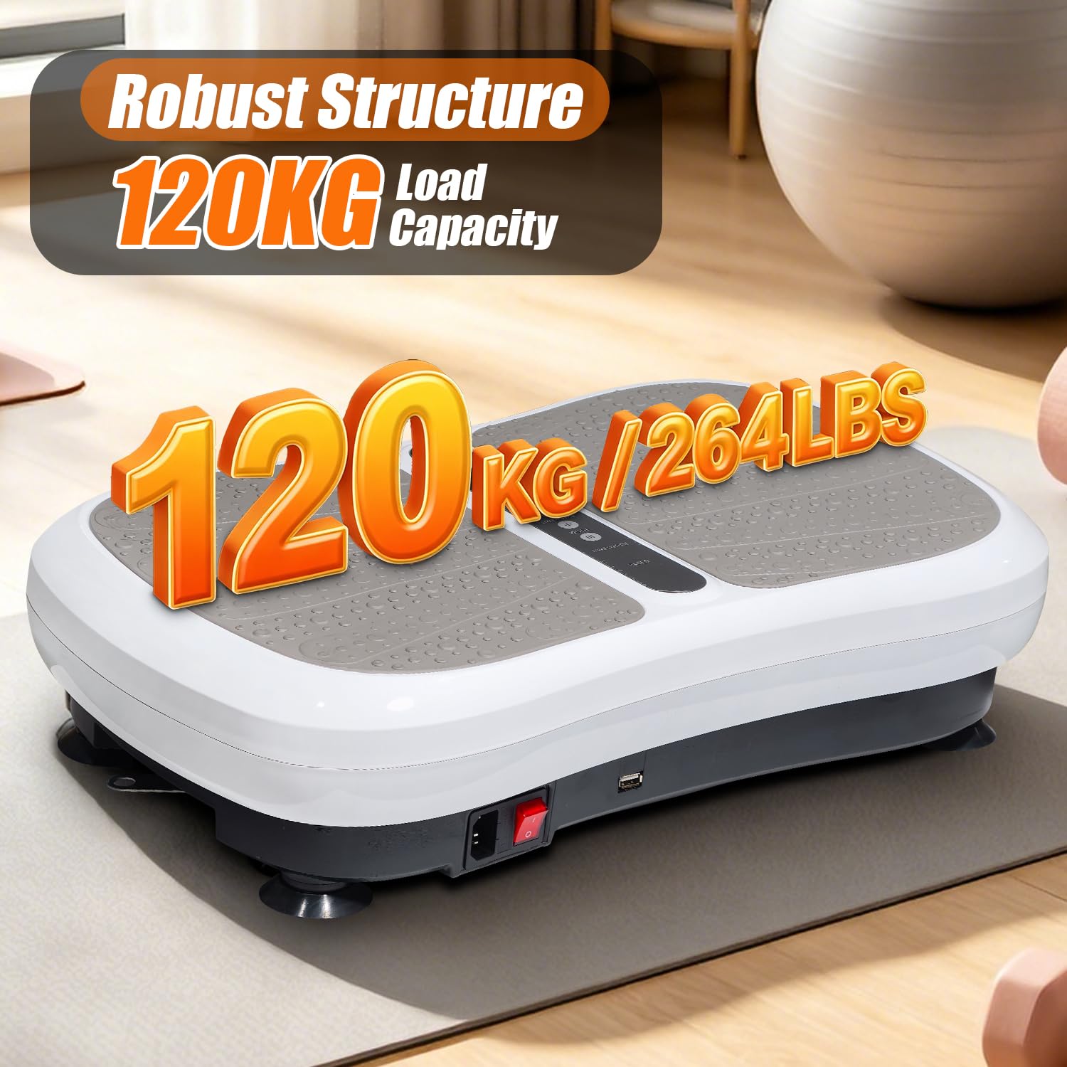 Piastra vibrante, per sport a casa, 99 livelli di intensità, 5 programmi di allenamento, tavola vibrante per allenamento di tutto il corpo, costruzione muscolare, altoparlante Bluetooth, portata 130