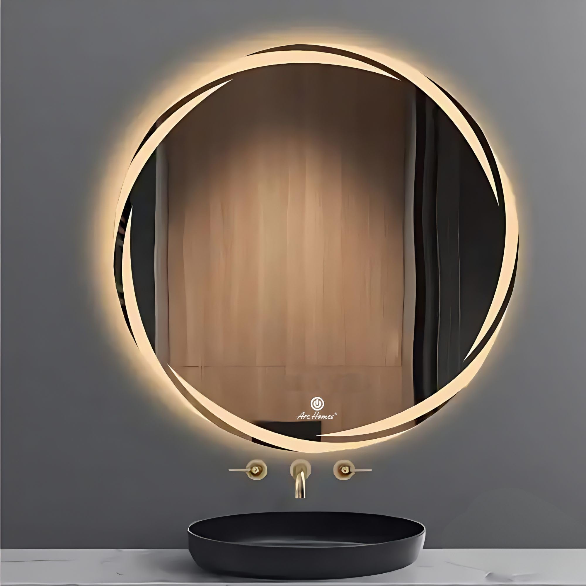 Wall Mounted Round LED Mirror with Touch Sensor Triple Light Mode(18 x 18 inch)| Wall Mirror for Bedroom Living Room Washbasin Bathroom Mirror (Unframed)-picture-25