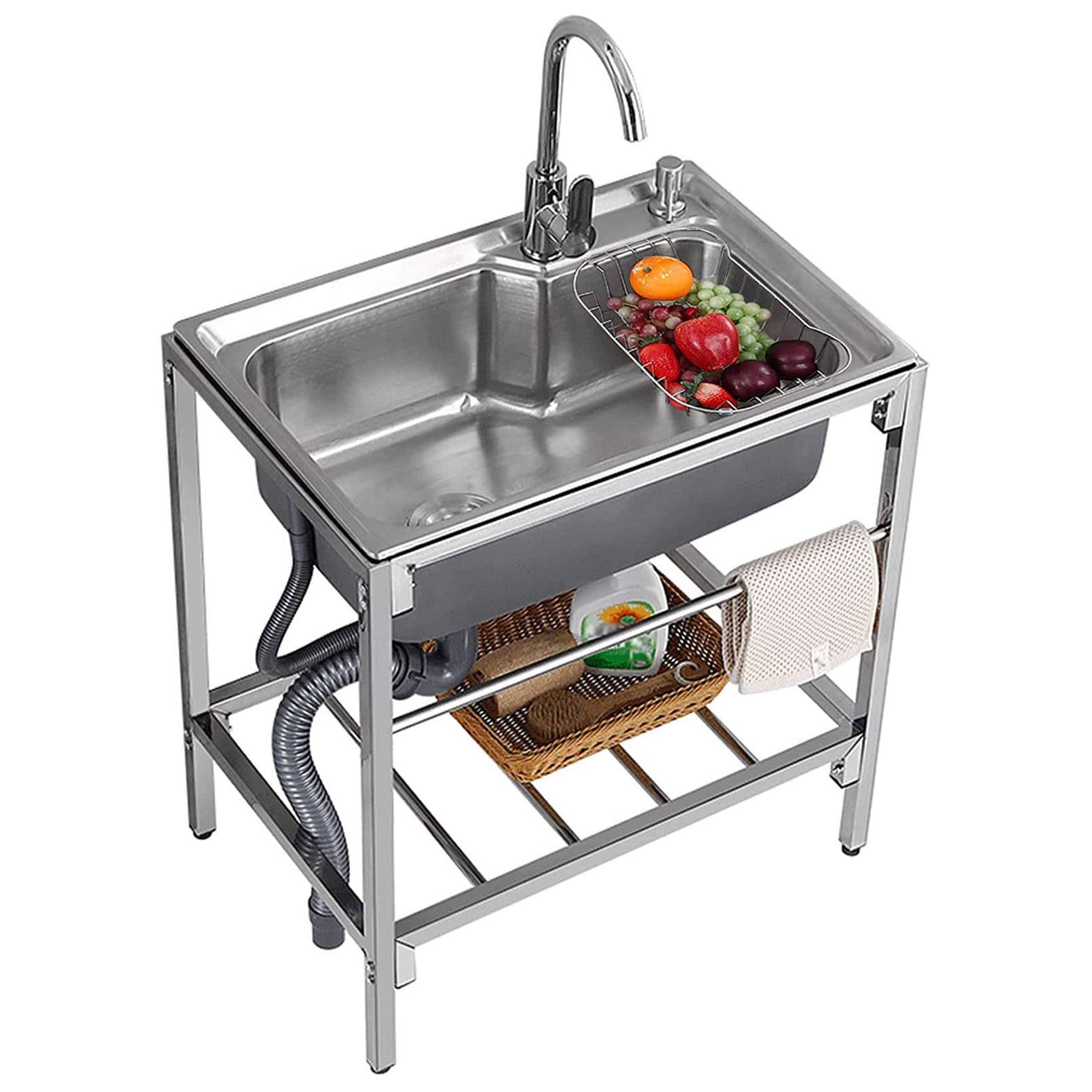 Lavabo commercial à un seul bol parfait pour organiser le jardin et le garage