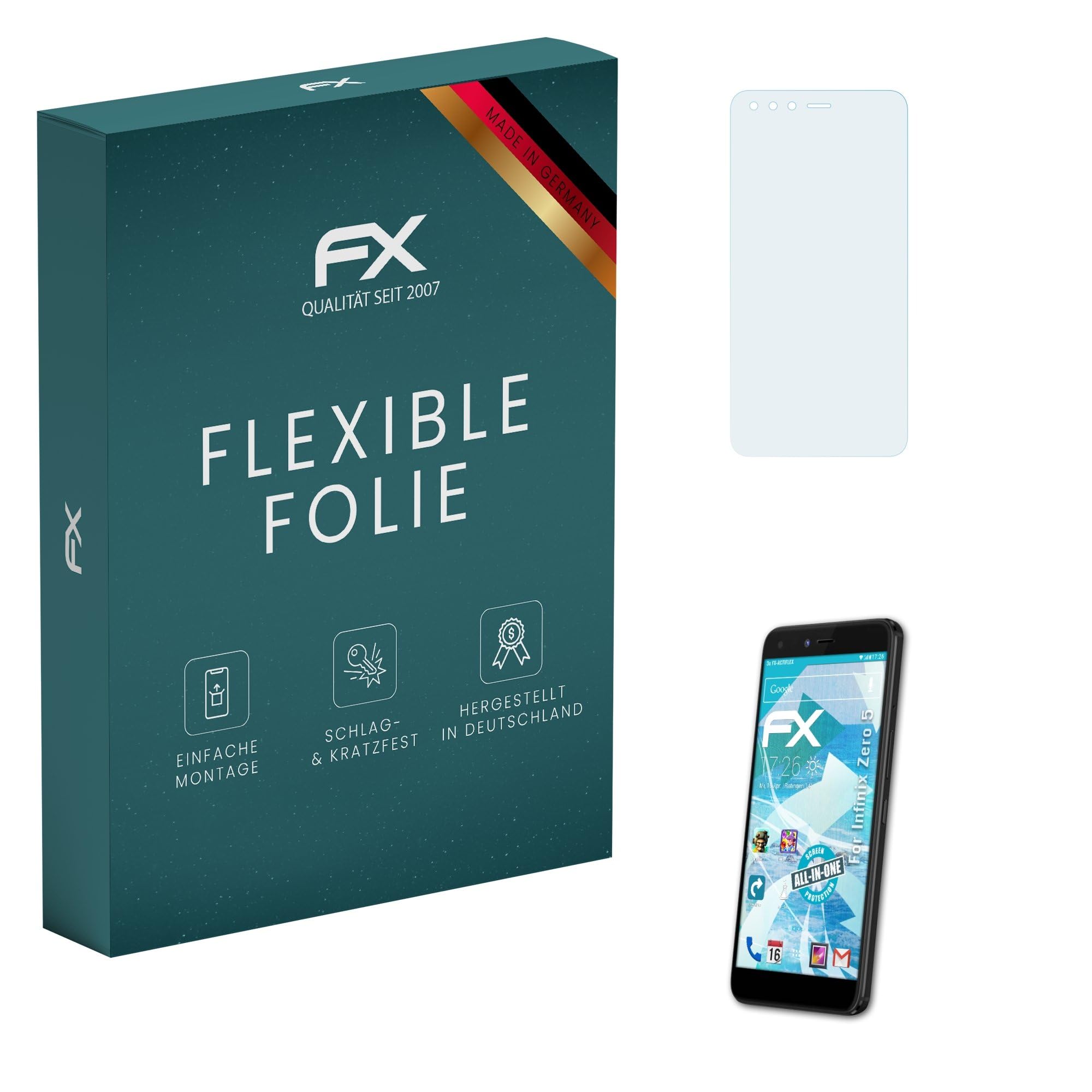 atFoliX Screen Protector compatible with Infinix Zero 5 Protector Film, ultra clear and flexible FX Screen Protection Film (3X)