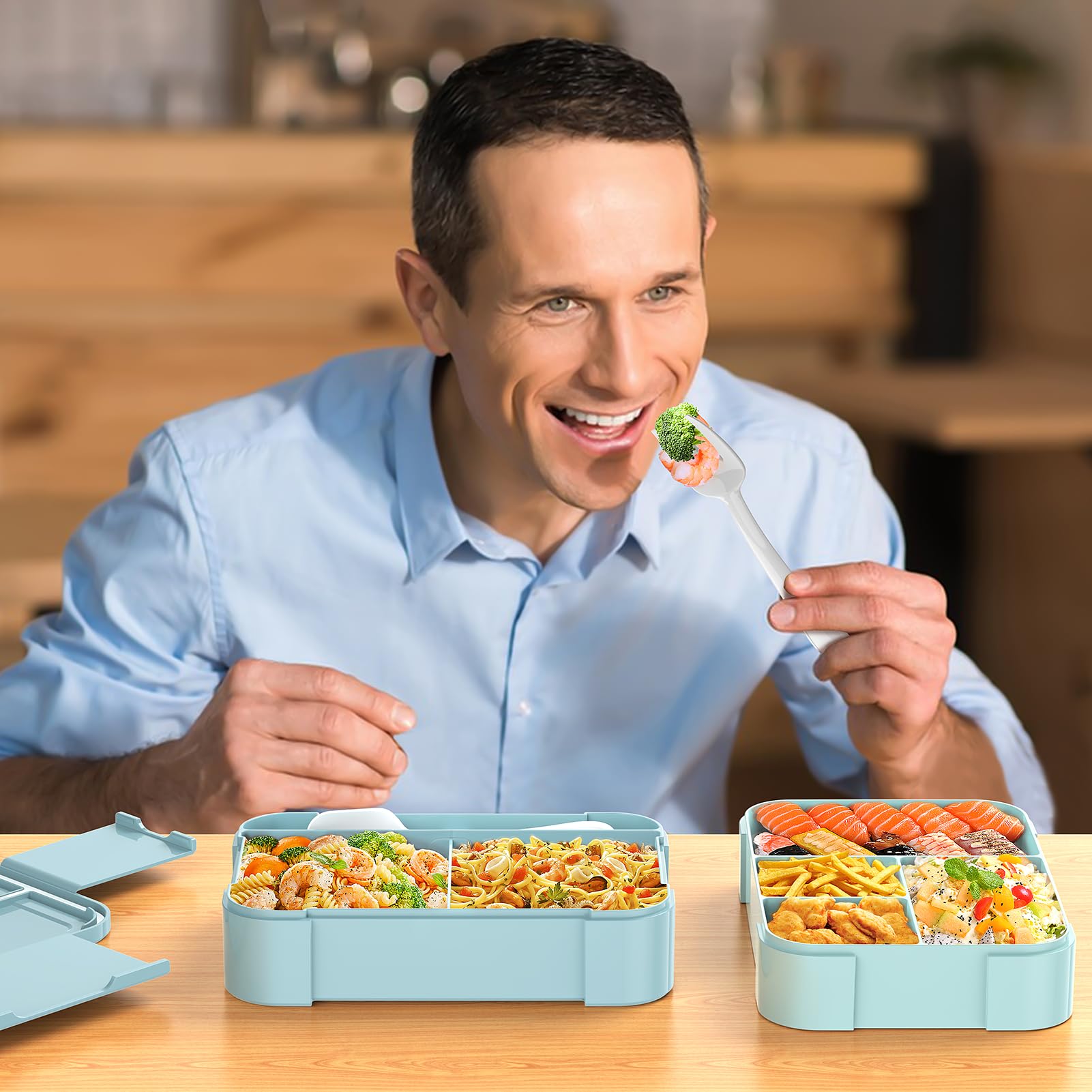 SEPSCO Lunch Box Bento Boxes, 6 Compartments 1500ml Large | FindTheDeal
