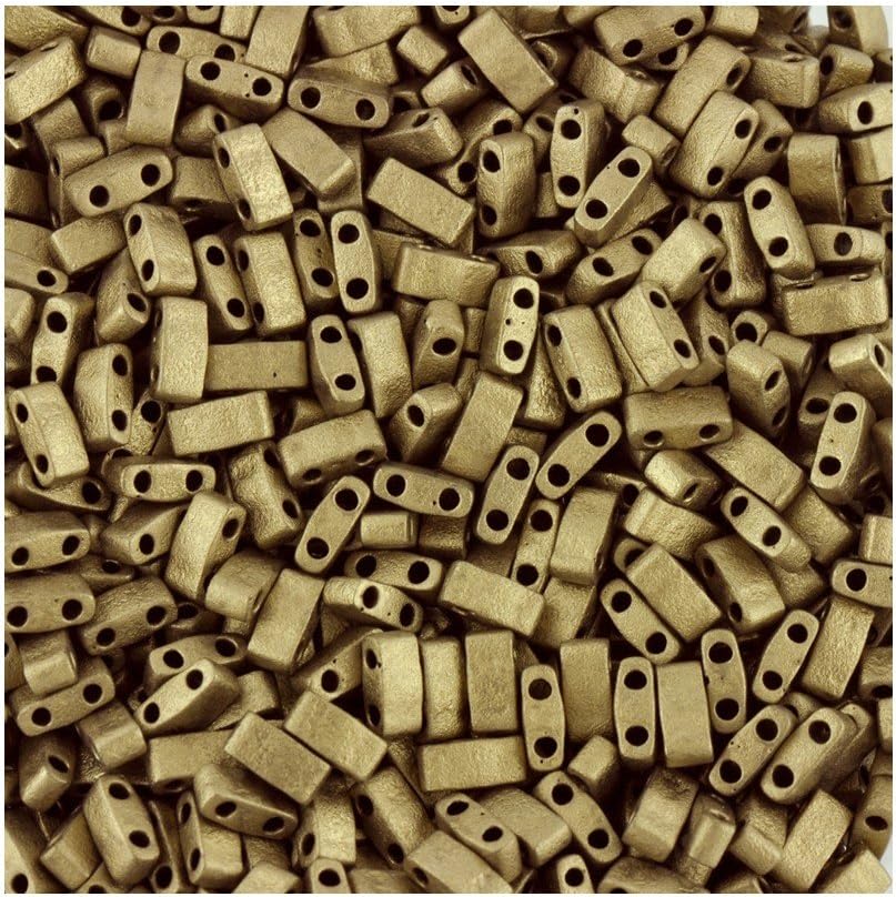 Miyuki Half Tila Beads TLH2006 Matte Gold Qty 5 Grams