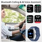 Smart Watch for Men Women, Bluetooth Call Smartwatch with AI Voice, 1.85" HD DIY Dial Fitness Watch, Heart Rate/SpO2/Steps/Sleep Monitor, 100+ Sports Modes, IP68 Waterproof Watch for Android iOS