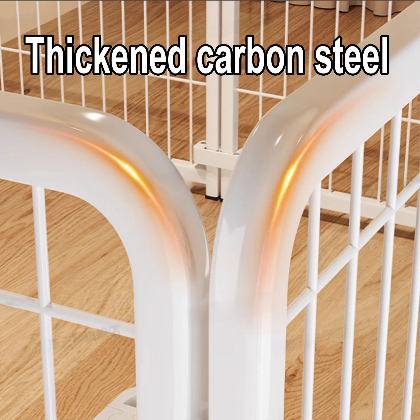 Portable Dog Fence Height 60CM Made of Carbon Steel Dog Playpen 4 Sizes with Automatic Locking Door Design for Large Medium Small Dogs and Pet Easy to Assemble(120x60x60cm)