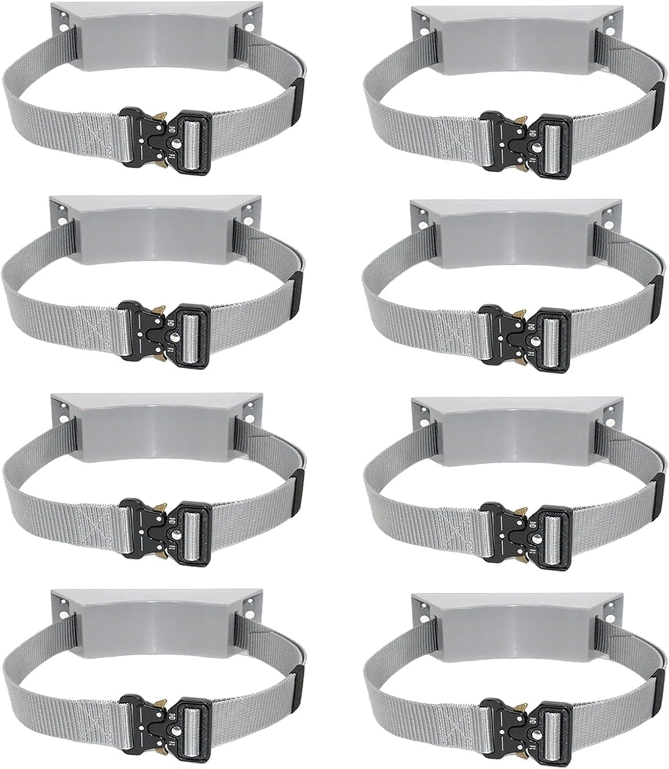 Oxygen Cylinder Wall Mount Bracket - Steel Storage Rack with Adjustable Strap(Gray,8pack)