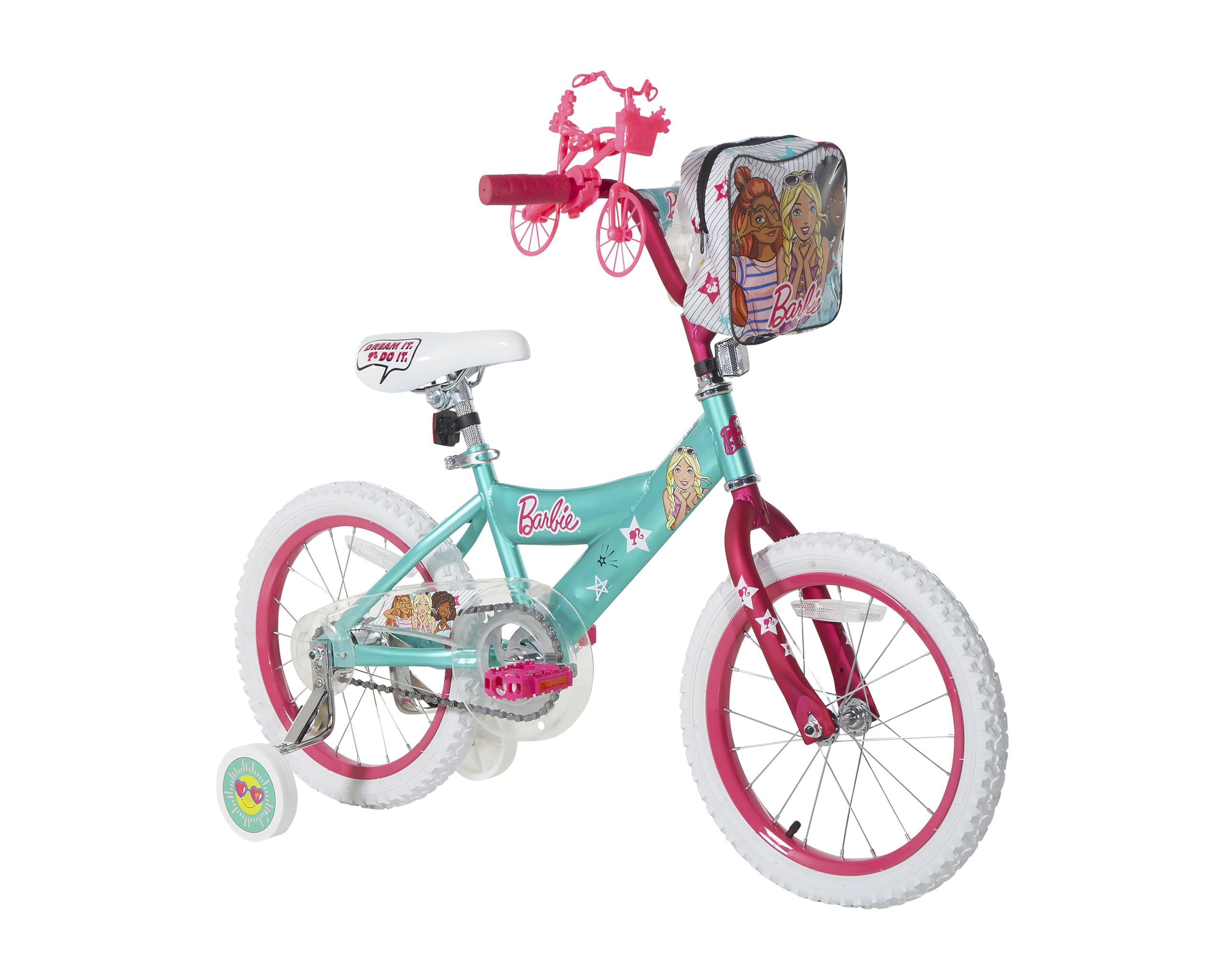 Dynacraft Barbie 16-inch Girls' Bike for Kids Ages 5-7 Years - Fun and Stylish Design, Sturdy and Durable, Perfect for Kids Learning to Ride, Easy to