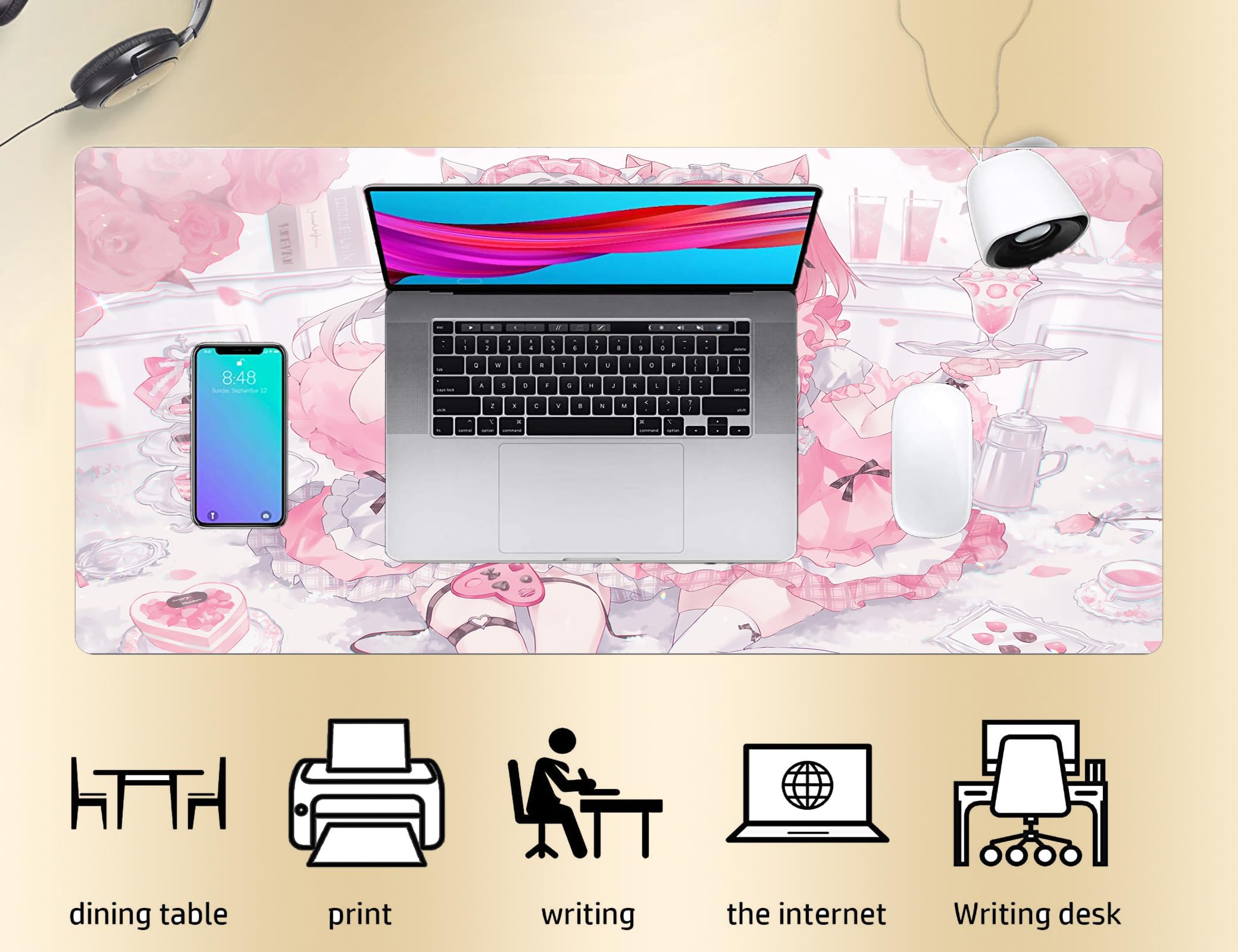 Amazon.co.jp: マウスパッド ゲーミング L かわいいピンクの女の子