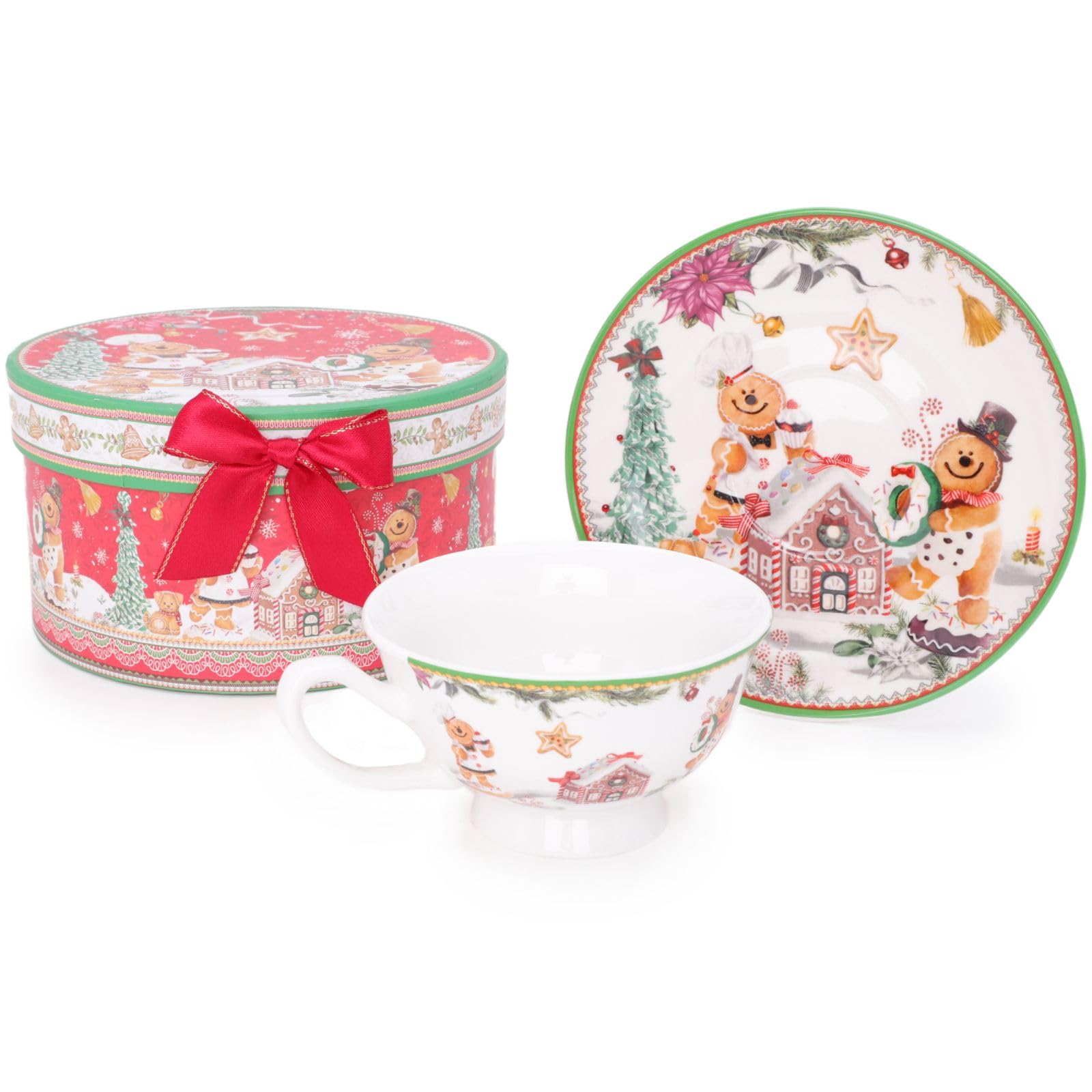 Set Brocca E Zuccheriera Natalizia Snowman &amp; Friends | Ceramica Decorativa Con Scatola Regalo