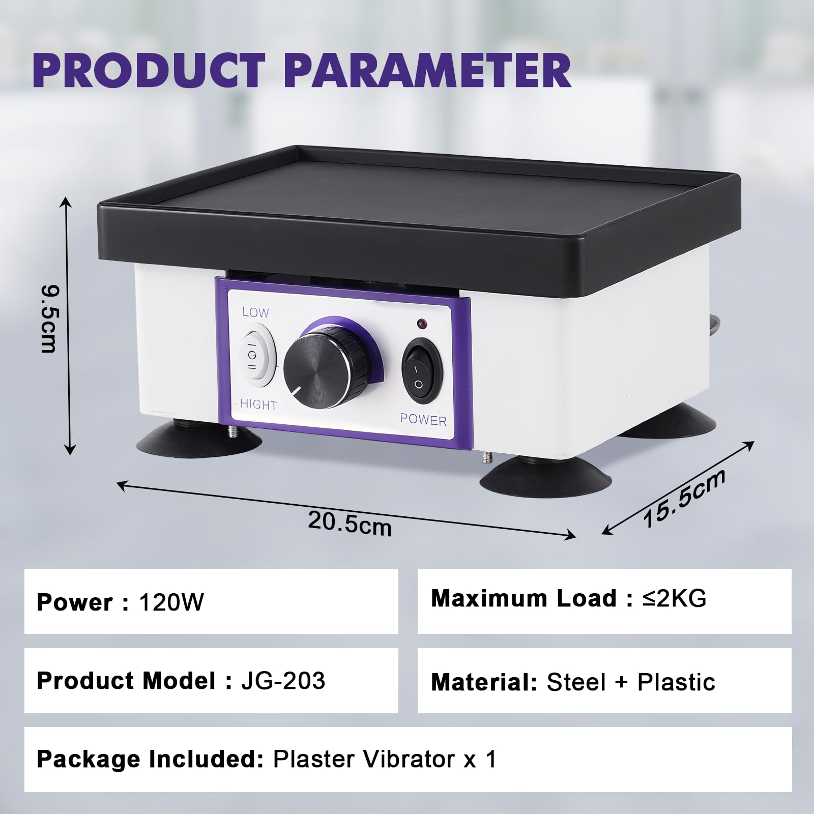 YUCHENGTECH Piastra Vibrante per Gesso 120W Piastra Vibrante Elettrico a Velocità Regolabile per la Miscelazione di Modelli di Fusione in Gesso e di Fusione in Resina