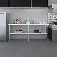 Vista 140 de Mesa de trabajo de acero inoxidable, mesa de metal