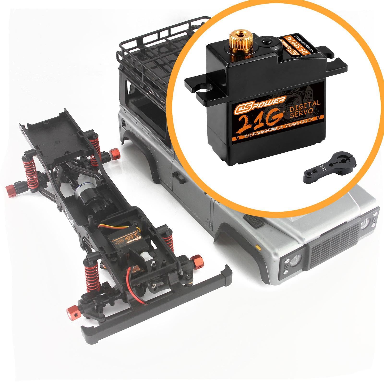 Gralara Gear Digital Servo Mini Servo RC Servo Getriebeservo Wasserdicht Metall Widerstandsfähig Hohe Präzision für RC Modellauto Flugzeug Boot Anwendung