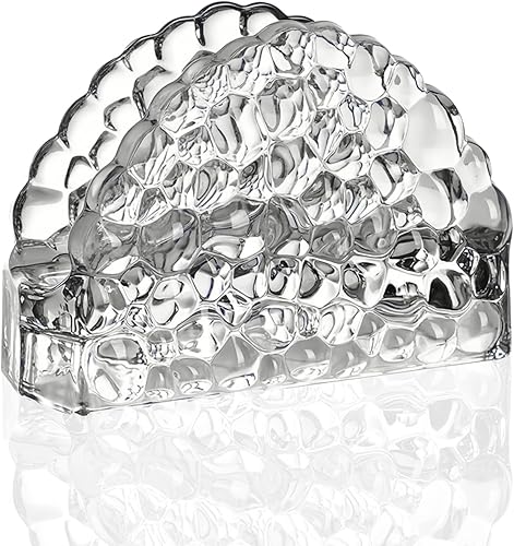 Miniatura 1 de Servilletero de pie con cristal brillante para mesa, diseño grabado, dispensador de servilletas transparente, decoración del hogar, accesorios de