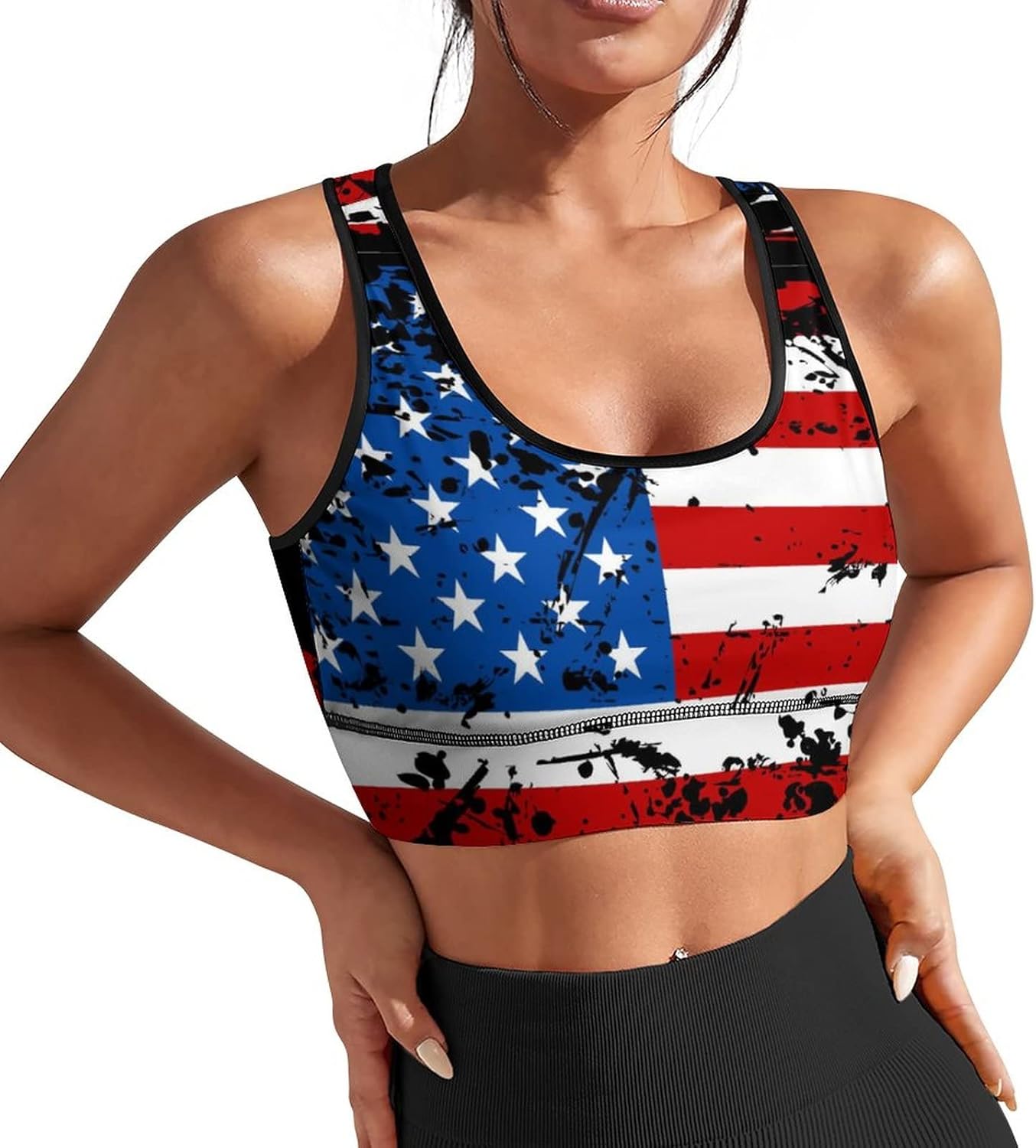 Womens Sports Bra Workout Slimming Tank Tops for Women with Built in Bra U Neck Running Yoga Top