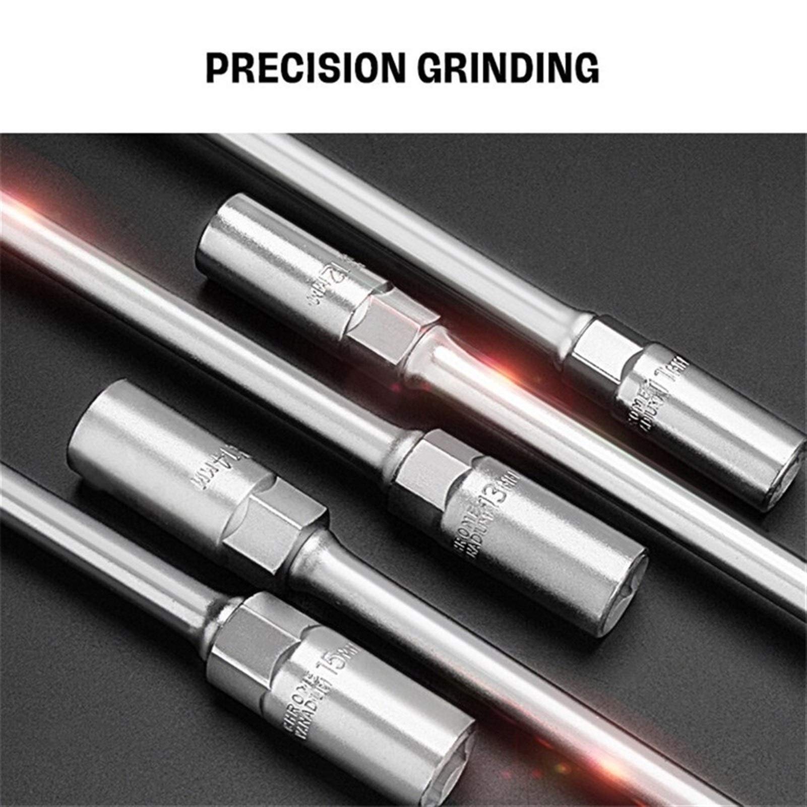 Herramienta de hardware Llave de tubo Mango en forma de T Manguitos de llave universal Llave de tuercas de tornillo extraíble 19 piezas Herramientas de reparación de automóviles de bicicleta (Color