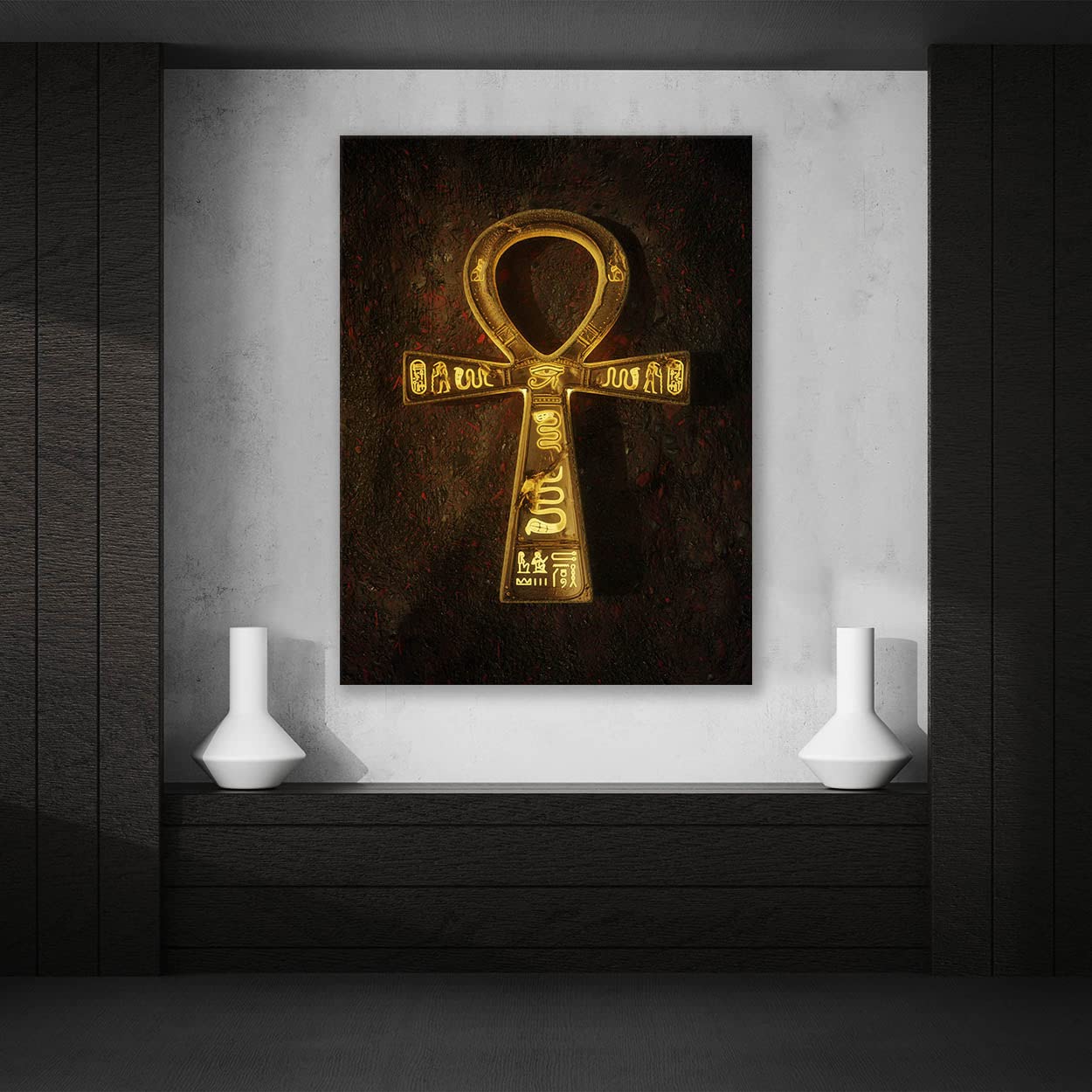 Statue égyptienne Pharaon – Peinte à la main – Grande et lourde - Décoration Statue égyptienne Pharaon – Peinte à la main – Grande et lourde - Décoration