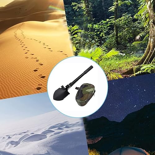Miniatura 8 de Pala militar pequeña plegable para campamento, mini pico compacto con bolsa de transporte para jardinería, todoterreno, caza, emergencia de