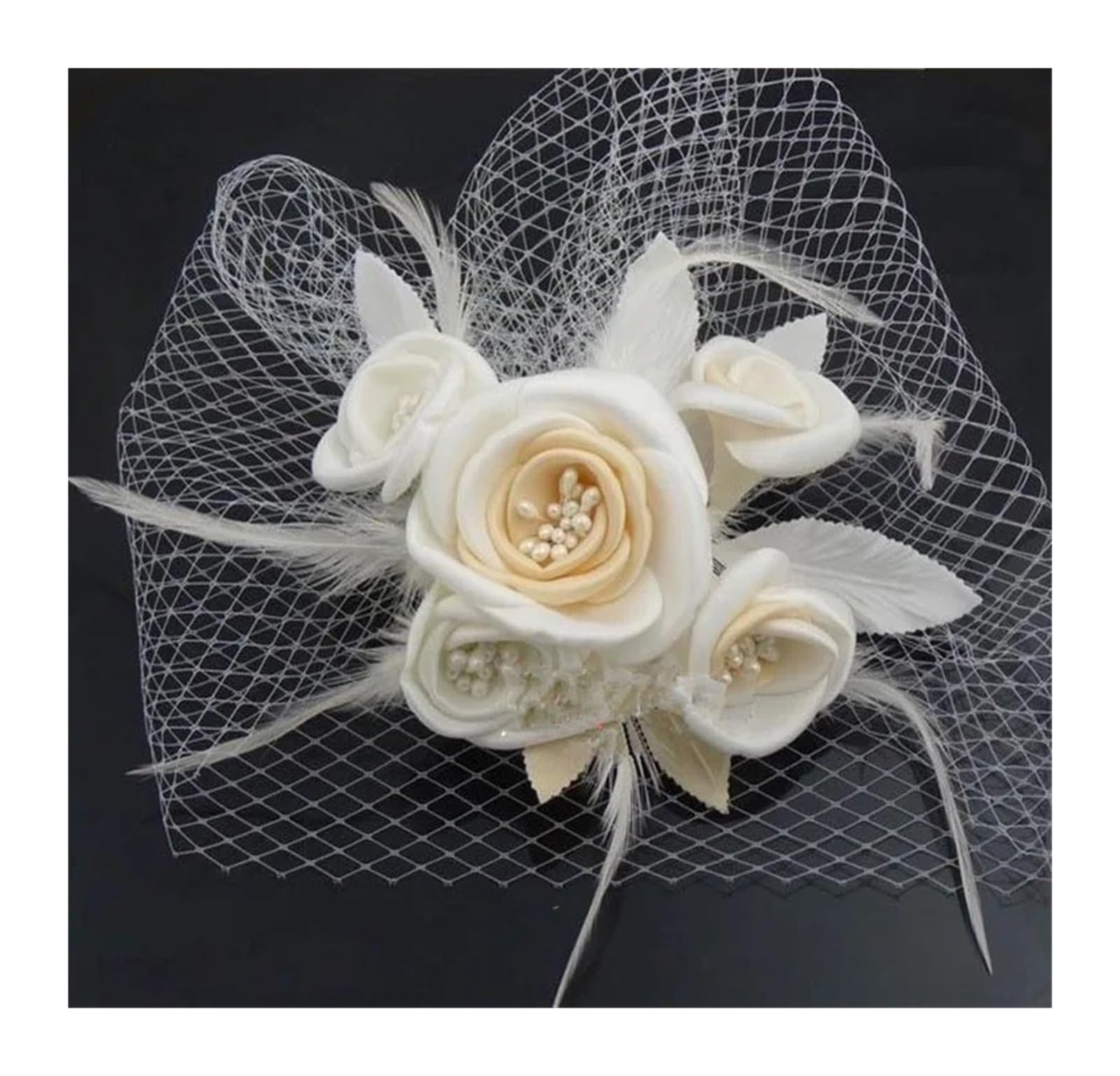 UALXPAO Wedding Hats Ladies Wedding Hats and Fascinators Handmade Flowers Headdress With Comb Bridal Hair Accessories for Tea Party,Weddings