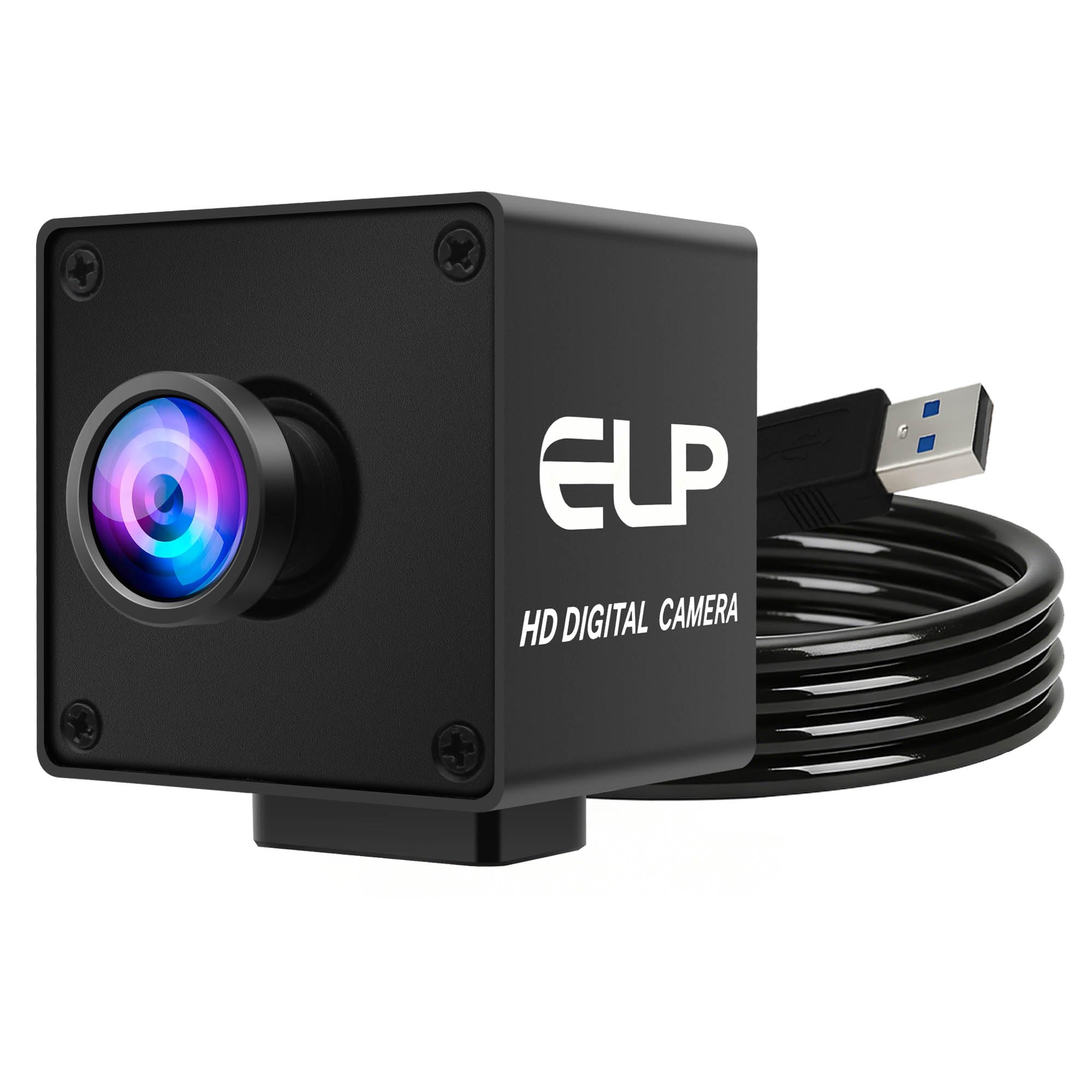 ELP Cámara global de alta velocidad con obturador USB 3.0, 720P/200fps, 1200P/120fps, USB3.0/2.0 de 20 pines, gran angular de 100 grados, para Windows, Linux, Mac, Pi, cámara web AR0234 de marco