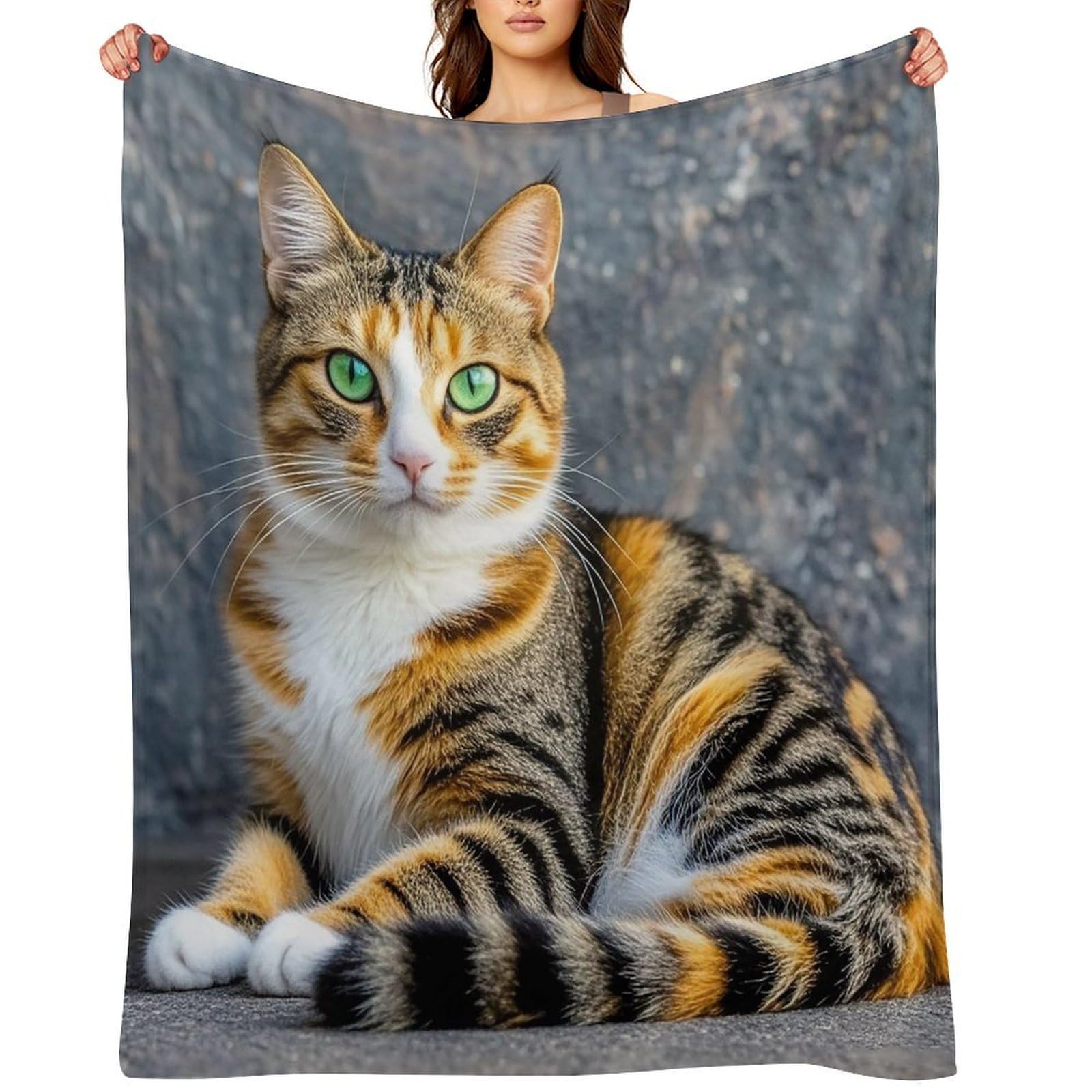 Flannel Cat Throw Blanket for Couch Super Soft Fuzzy Cozy Flannel Blankets No Shed No Pilling FAnti-Static Winter Bed Blanket Decorative and Giftable Blankets