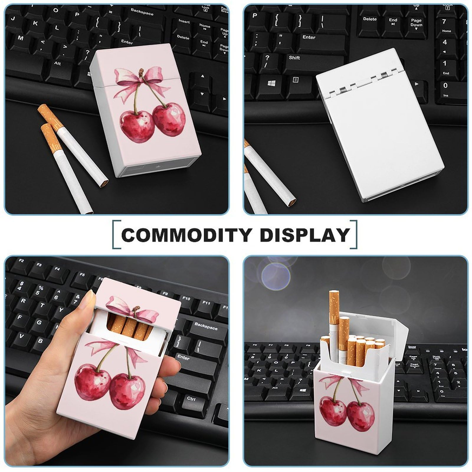 Amazon.com: Red Cherry Pink Bow Poster for Girl Cigarette Case Coquette  Feminine Trendy Bow Preppy College Apartment Plastic Cigarette Pocket Holder  Flip Open Cigarette Protective Cover Storage Box : Health & Household