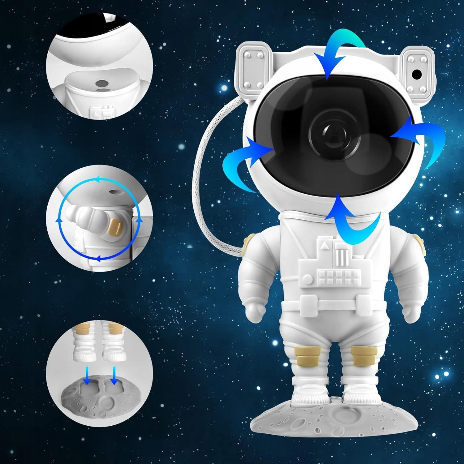 Galaxie Sternenhimmel Astronaut Projektor, Led Weltraum Nachthimmel Lichtprojektor Lampe Mit Timer & Fernbedienung, Sternenlicht Für Schlafzimmer Perfekt Geschenk für Kinder und Erwachsene (8086)