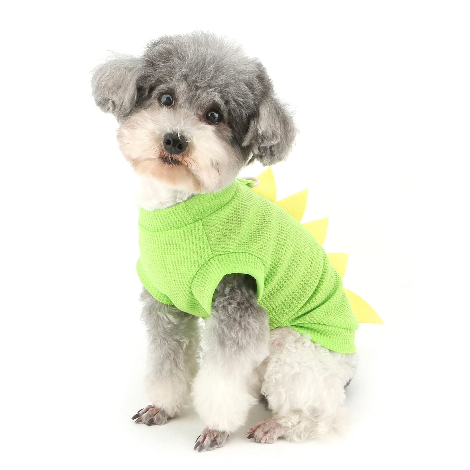 XHYRHTS T-Shirt Dinosaure en Tricot gaufré pour Animal Domestique, pour Petit Chien, Chiot Mignon, Pull, débardeur Respirant, Yorkie, Chihuahua, vêtements de Printemps et d'été, vêtements pour