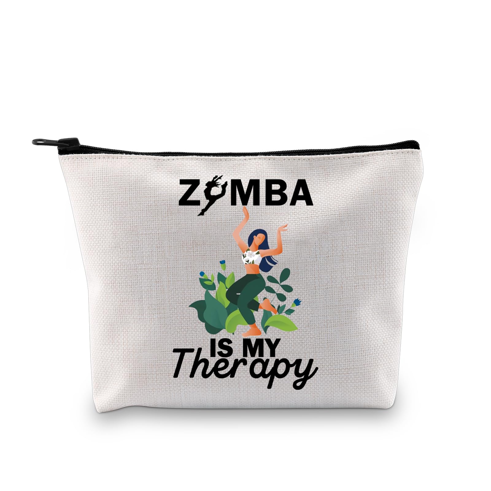 XYANFA Zummba Is My Therapy Zummba Lover Makeup Bag Zummba Instructor Gift Zummba Dance Fitness Coach Teacher Zipper Pouch