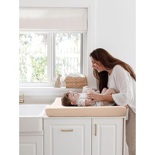 Miniatura 3 de Funda para cambiador para cambiador de pañales de muselina neutra de algodón suave para cambiador de pañales para niñas y niños, paquete de 2