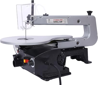 LuckyNote16-Inch Variable Speed Scroll Saw with Extra-Large Adjustable Tilting Table Ideal for Woodworking Projects and Precision Cuts