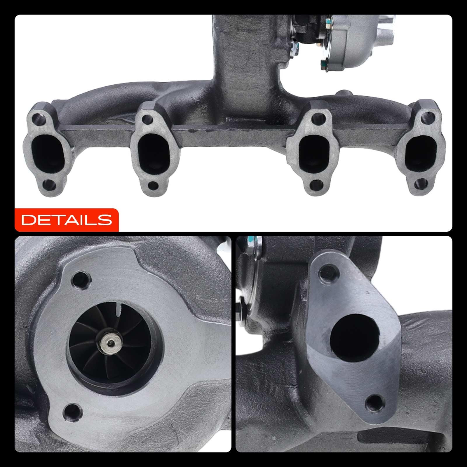 Frankberg Turbocompresor de gases de escape con juntas 038253019C | Compatible con: Golf IV Variante 1J5, Altea XL 5P5 5P8, A.l.h.a.m.b.r.a 7V8 7V9, Nuevo Beetle 1C1 9C1