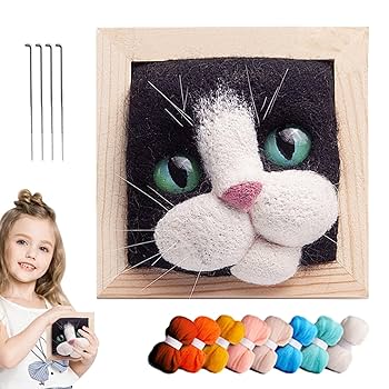 Amazon.co.jp: 羊毛フェルトキット 猫、動物ニードルフェルト