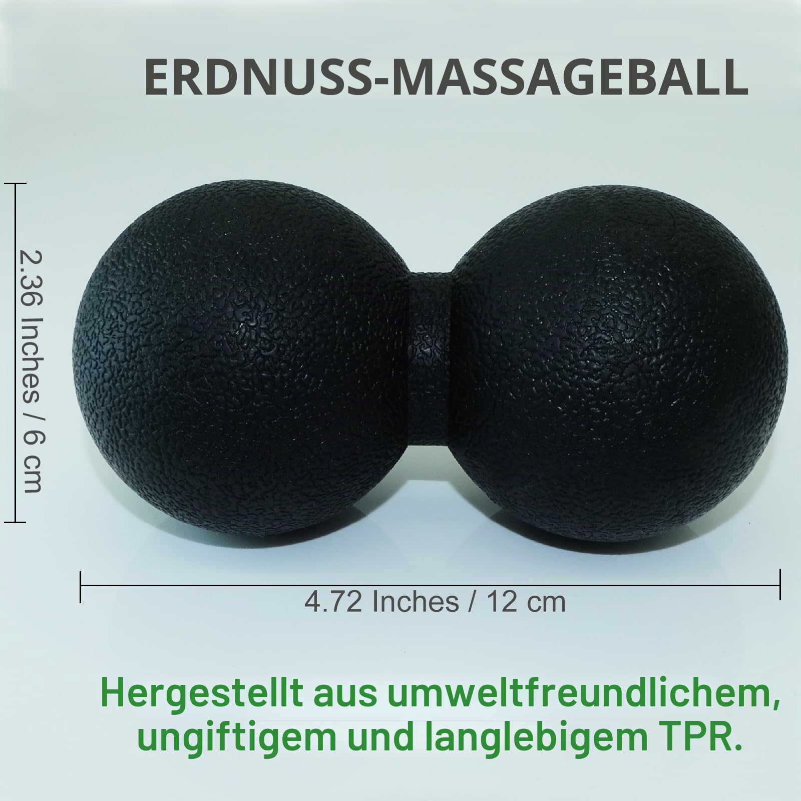 Massageball Faszienball Hart Duoball Faszienrolle. Doppelbal für Nacken Rücken Wirbelsäule Beine Fuß Yoga Myofasziale Entspannung Muskelentspannung Plantarfasziitis Physiotherapie. (Schwarz)