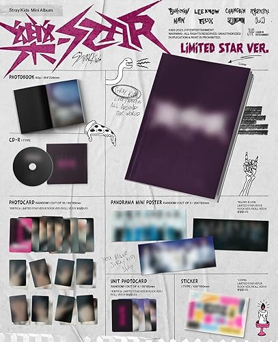 Stray Kids 8 mini álbum -ROCK STAR (LIMITED STAR ver.) + Juego de tarjetas de fotos STRAYKids