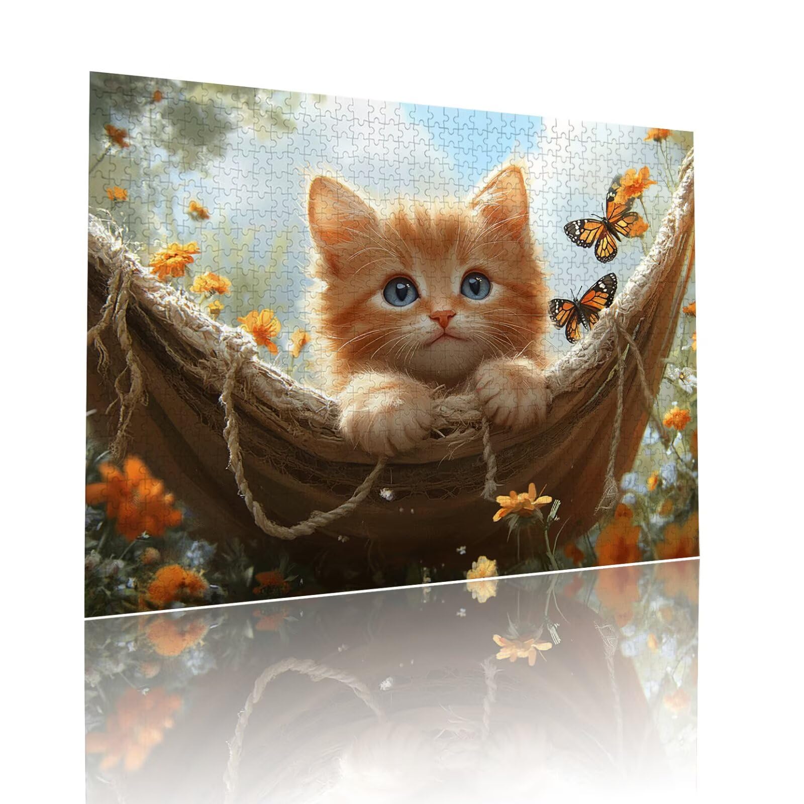 Puzzle Erwachsene 2000 Teile Katze Schmetterling Educa Jigsaw für Kinder ab 8 Jahren Mädchen Jungen, Erwachsene Impossible Klassische Puzzles Schwer, Anspruchsvoll Spielspaß, Geschenke 70x99cm t-682