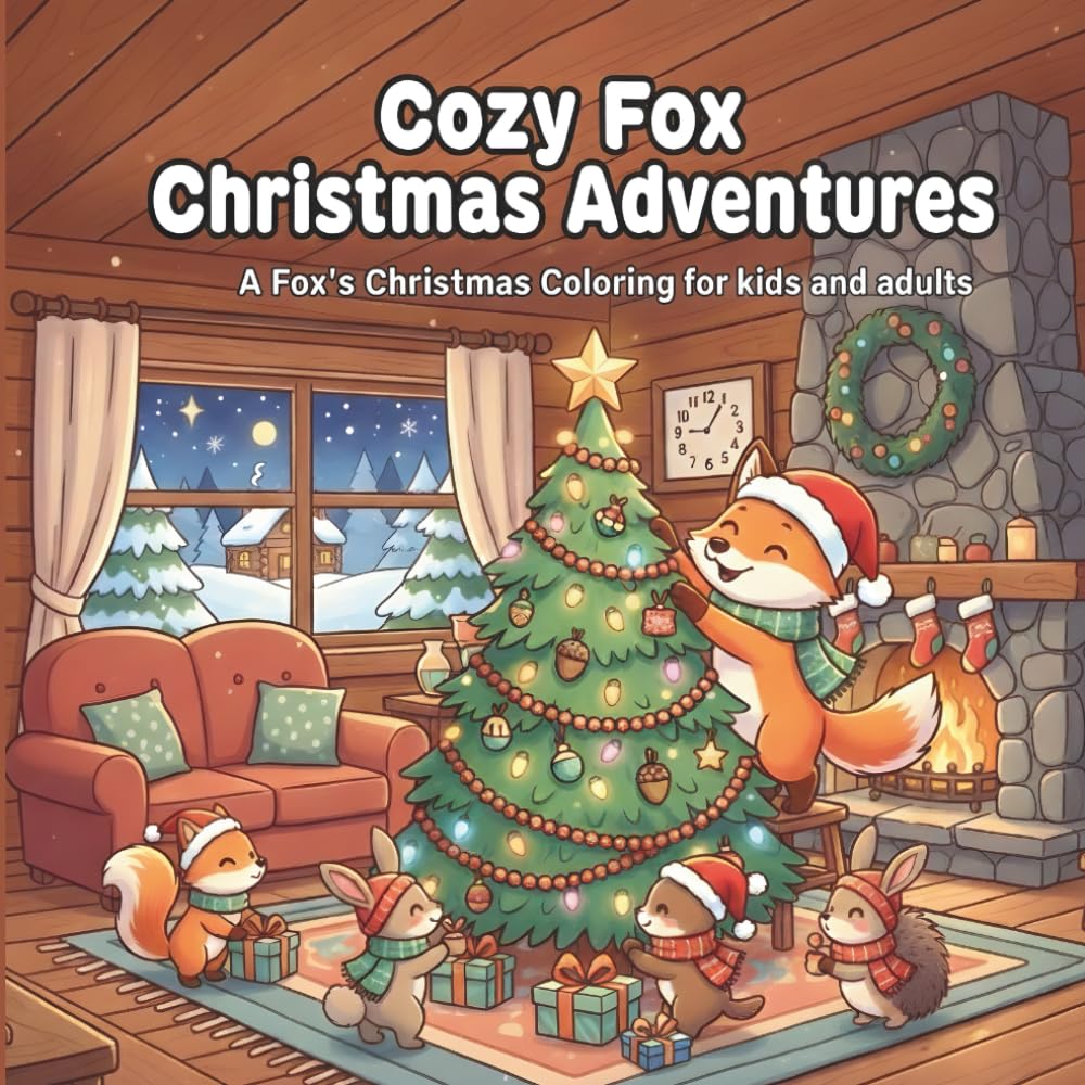 Cozy Fox Christmas Adventures: A Fox’s Christmas Coloring Book for Kids & Adults
