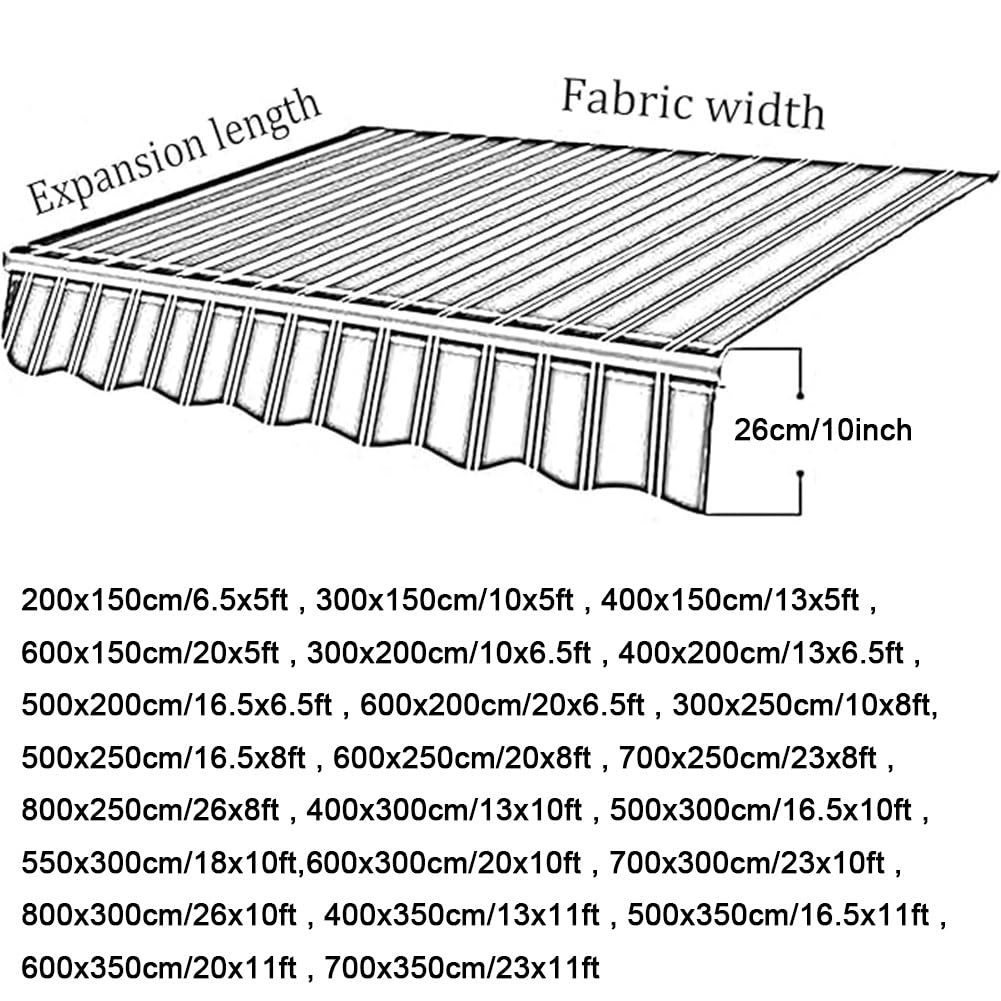 Zamiennik tkaniny markizy do kampera, wodoodporna poliestrowa osłona przeciwsłoneczna (700 x 250 cm) odporna na promieniowanie UV, łatwa w montażu, markiza do przyczep kempingowych i kamperów