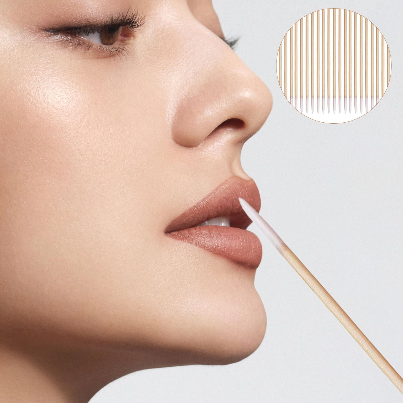 1000 Pièces Coton Tiges, Cotons-Tiges Microblading avec Manche en Bois, 10 cm Micro Applicateur Tampons de Nettoyage Bâtons en Bois pour Sourcils, Maquillage, Tatouage, Ongles