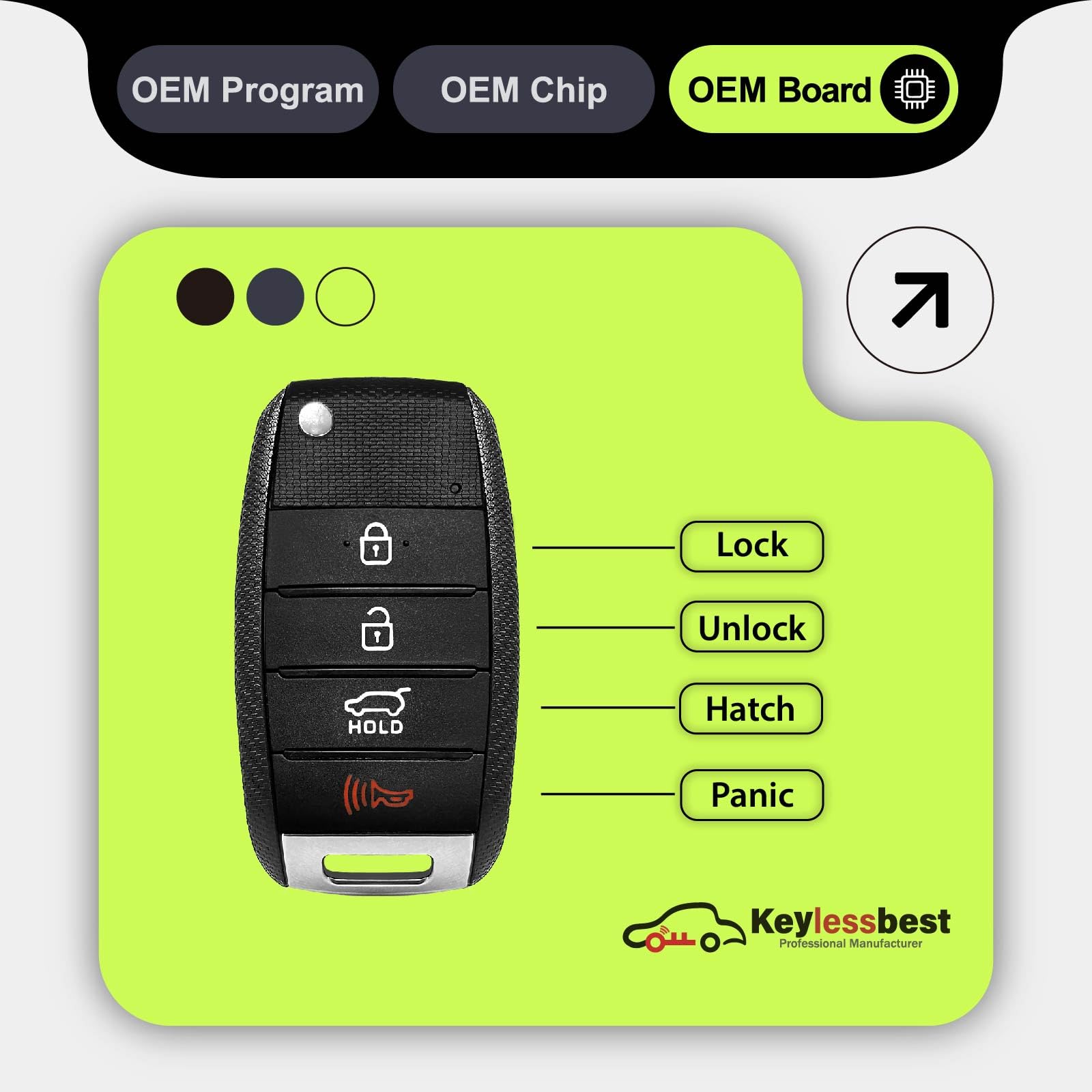 Telecomando di ricambio per Kia Sportage 2014 2015 2016 NYODD4TX1306-TFL 4 Pulsanti 315MHz