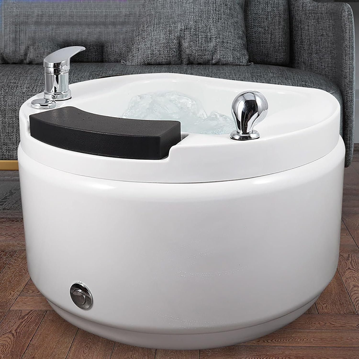 Acrylic Massage Footbath Round Floor Type Foot Massage Basin Stress Relief for Fatigue and Tired Feet Massage Pedicure Spa Large Foot Bath Tub with Foot Scratcher for Women and Men (Color : Type a,