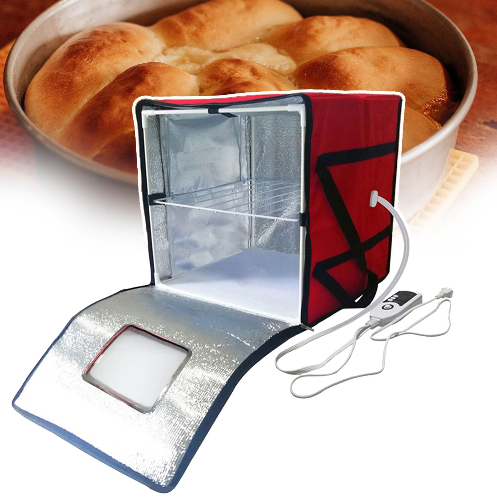 Caja de fermentación de masa madre, equipo de fermentación portátil con estante interno, caja de fermentación de masa con control preciso de temperatura, utilizada para masa fermentada, pan, yogur,