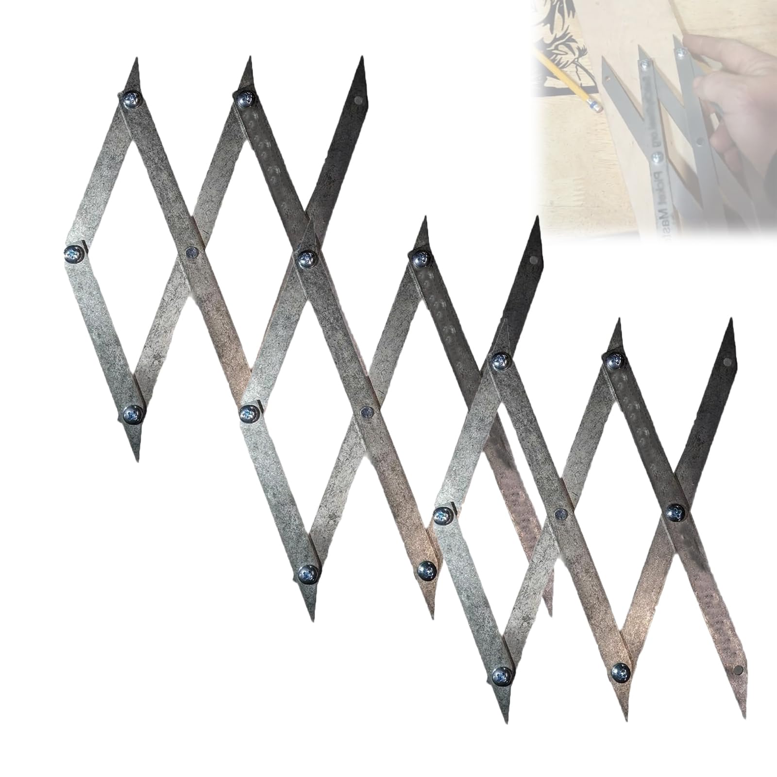 Picket Master Pro 3 Point Center Finder para mediciones precisas, Herramienta de búsqueda de centros de Acero Inoxidable, medición equidistante, para soldar y carpintería 3pcs