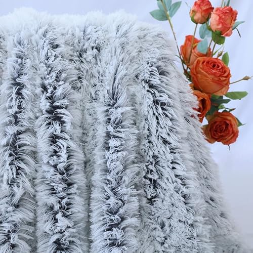 Miniatura 10 de MYRU - Manta de felpa súper suave para sofá, manta cálida peluda, manta de sofá cálida para invierno