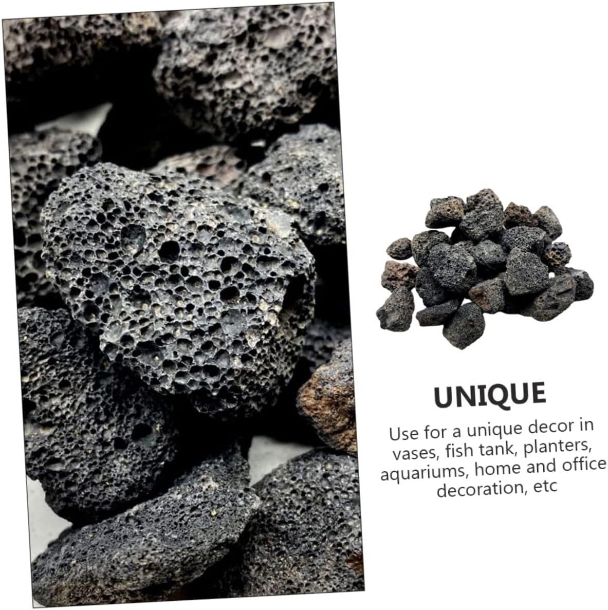 1bag Volcanic Stone Aquarium Decoration Natural Gravel for Fish Tanks Terrariums Gardens of Black and Red Decorative Rocks