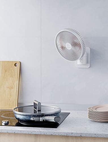 Miniatura 9 de Ventilador oscilante de montaje en pared de 8.5 pulgadas con control remoto, CACC (12 V), ventiladores de dormitorio de 4 velocidades, temporizador,