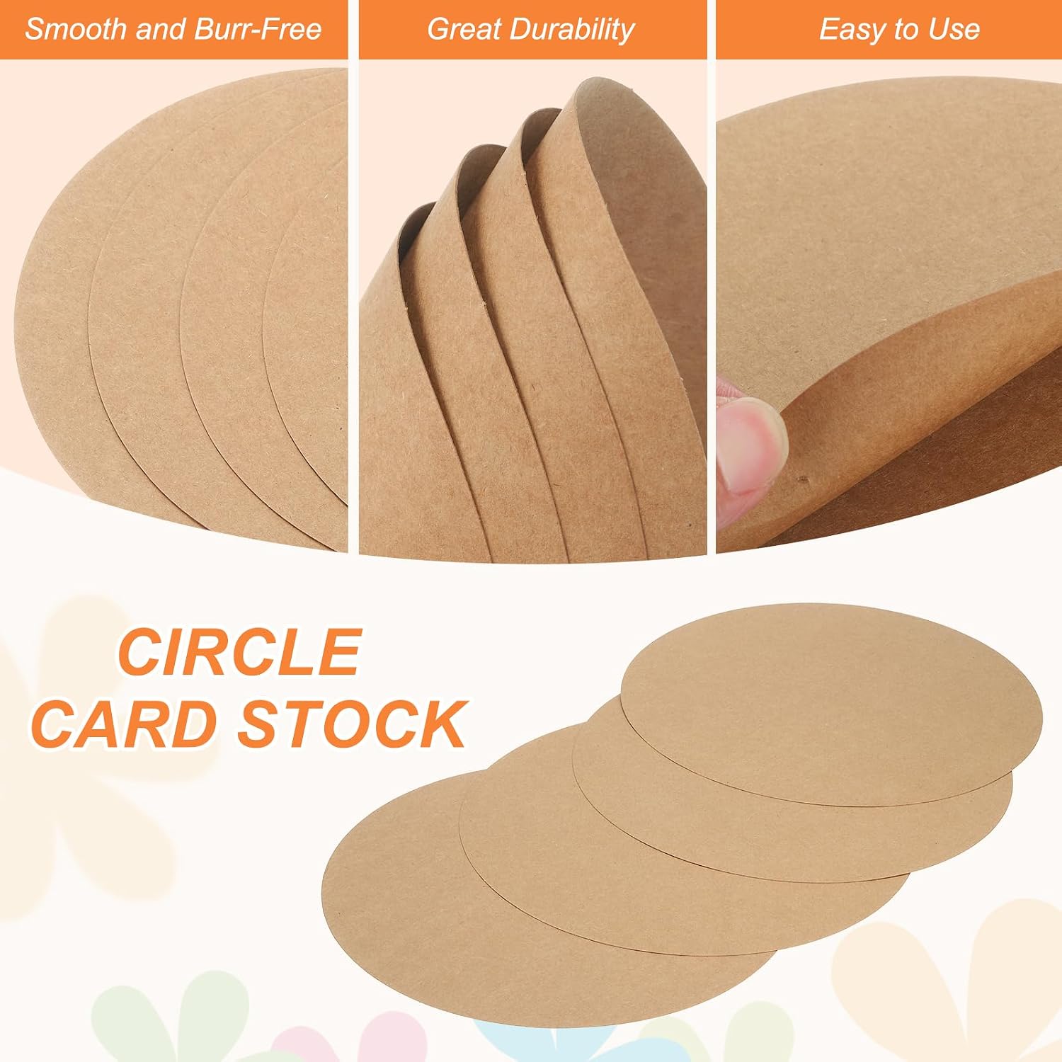 MECCANIXITY 24 Pcs Circle Card Stock, 10inch Round Cutouts Paper Thick Cardboard Circles for Crafts Paint Supply DIY Projects Bulletin Board Decor, Kraft Color image 3