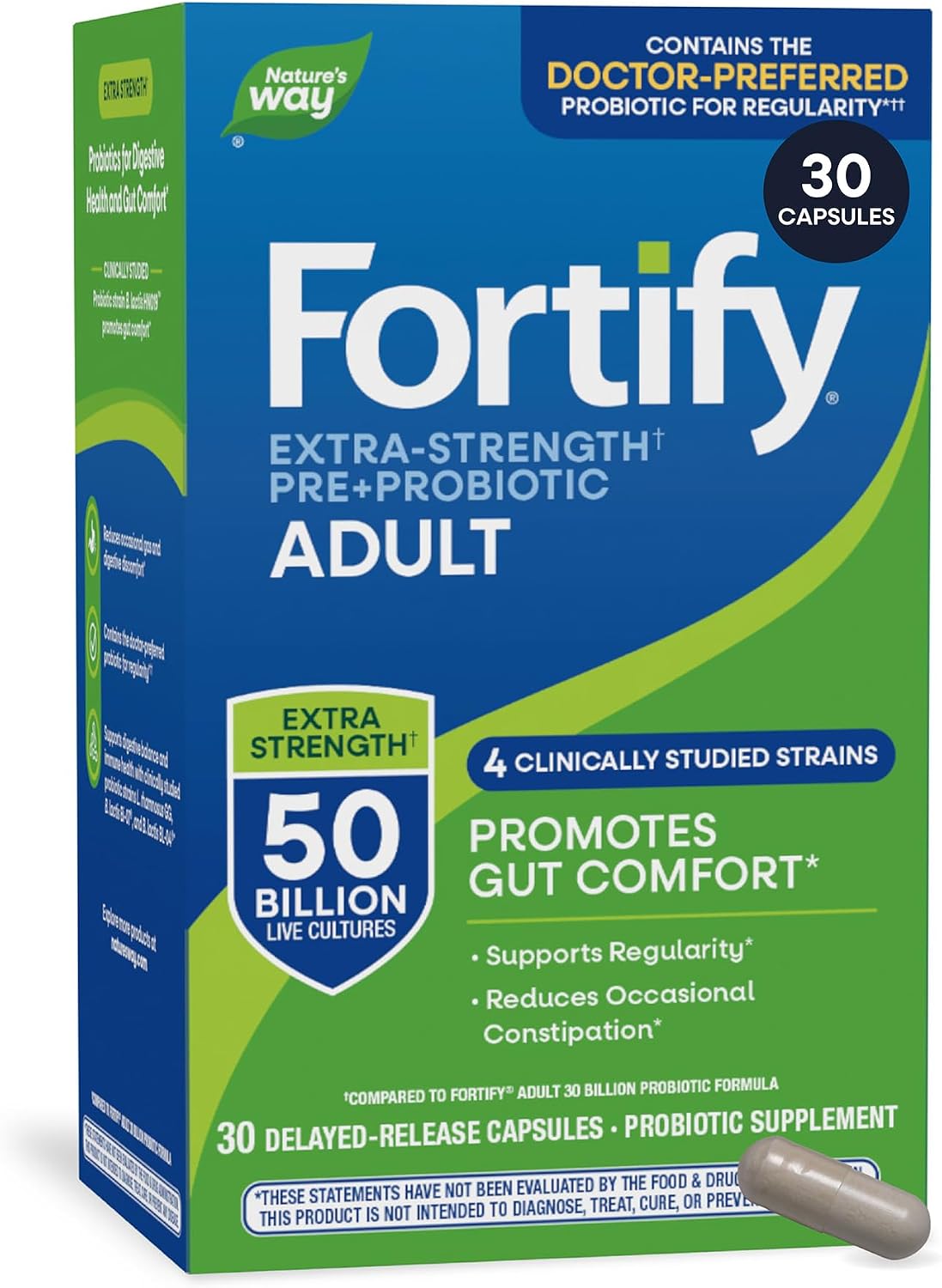 Nature's Way Fortify Adult Extra-Strength(1) Probiotic, 50 Billion, 30 ct