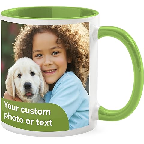 Personalized Mug, Custom Ceramic Mug with Photo and Text, 11oz, Pack of 1, Glossy C...