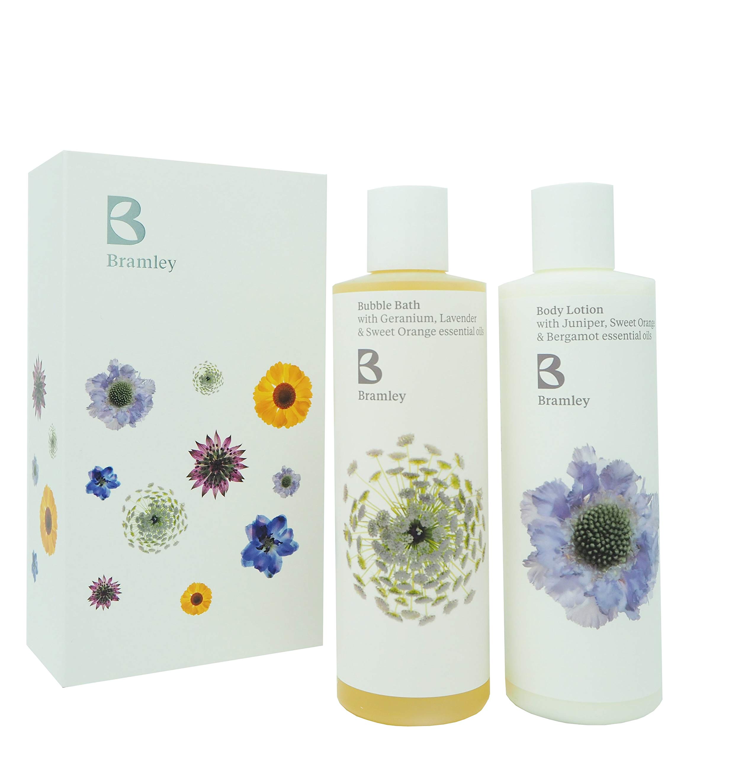BRAMLEY Relax Bath Gift Set, 2 x 250ml | Contains Bubble Bath & Body Lotion | Relaxing Essential Oils | Soothing & Nourishing Fragrance | Gift | New Home | Vegan & Cruelty Free