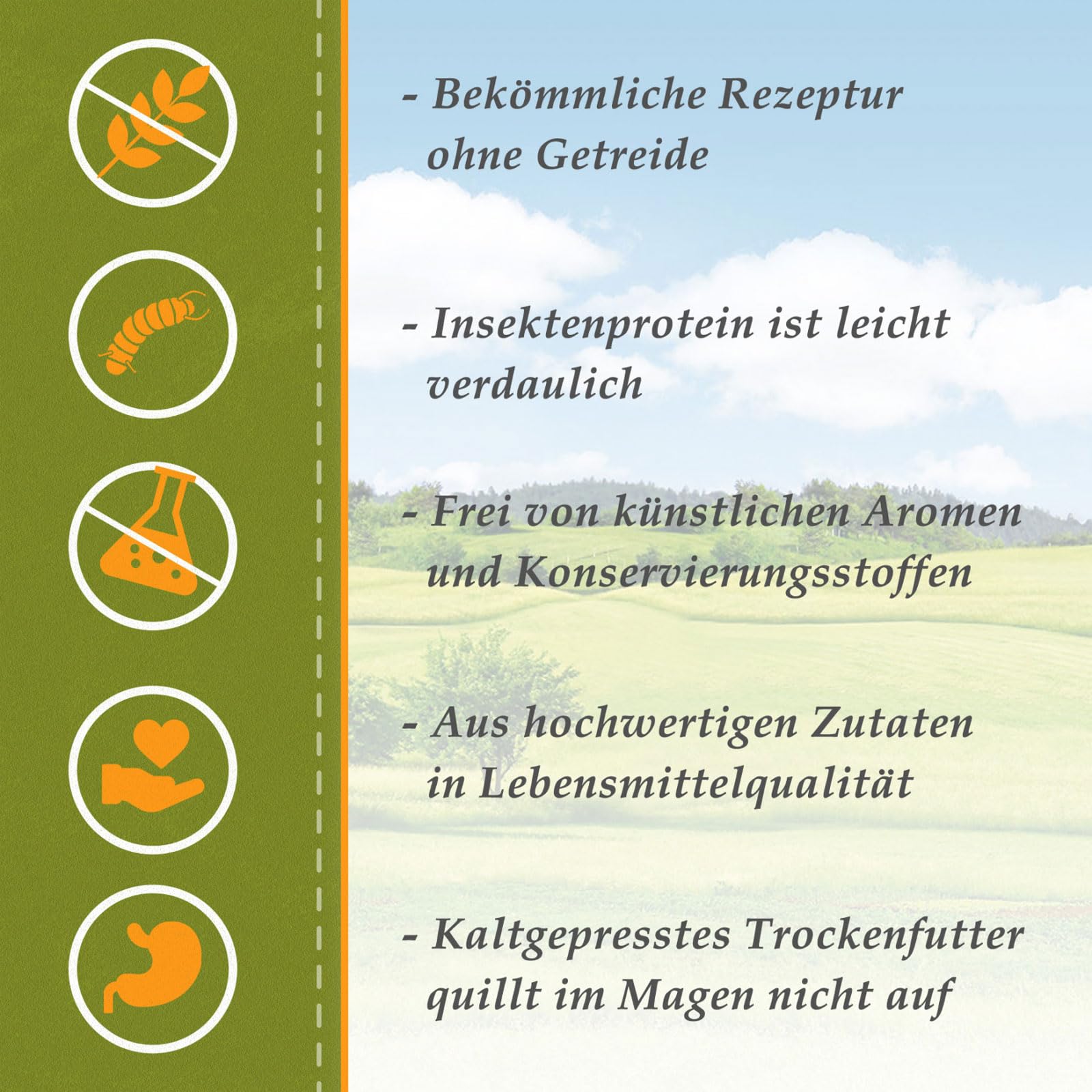 Bellfor Naturgut-Schmaus Hochwertiges Kaltgepresstes Hypoallergenes Trockenfutter für Hunde mit Insekten Getreidefrei Optimal für Ernährungssensible Hunde (10 kg)